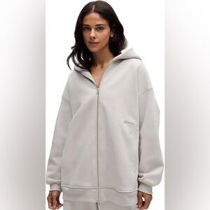 W Big Cozy Oversized
Full-Zip Hoodie Dove Grey